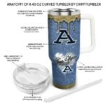 customized akron zips heart helmet motif blue curved tumbler best selling.webp