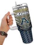 customized akron zips hex texture blue curved tumbler best selling.webp