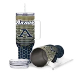 customized akron zips hex texture blue curved tumbler best selling.webp