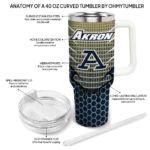customized akron zips hex texture blue curved tumbler best selling.webp