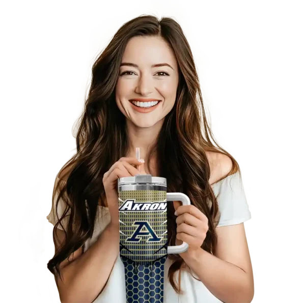 customized akron zips hex texture blue curved tumbler premium grade.webp