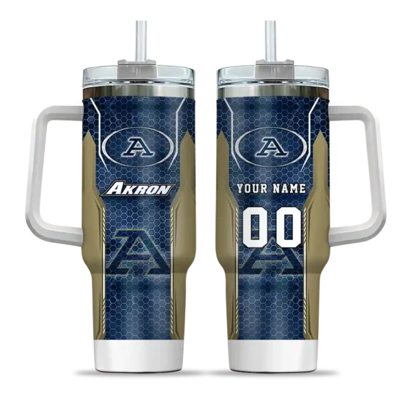 customized akron zips hexagon armor blue curved tumbler best selling.webp