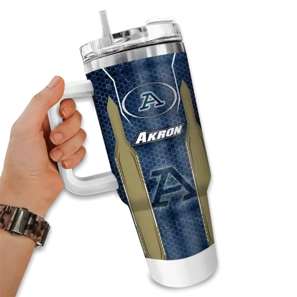customized akron zips hexagon armor blue curved tumbler fashion forward.webp