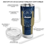 customized akron zips hexagon armor blue curved tumbler best selling.webp