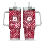 customized alabama crimson tide bold diamonds crimson curved tumbler best selling.webp