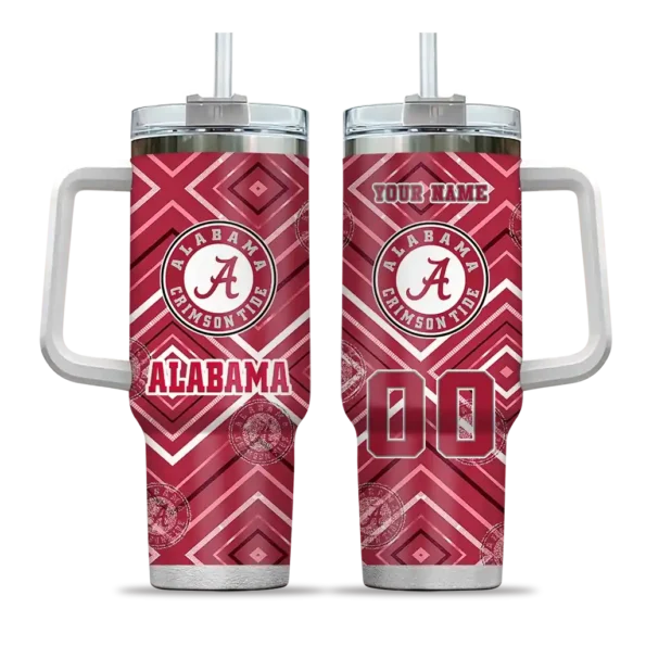 customized alabama crimson tide bold diamonds crimson curved tumbler best selling.webp