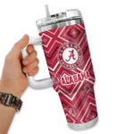 customized alabama crimson tide bold diamonds crimson curved tumbler best selling.webp
