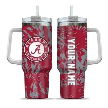 customized alabama crimson tide burst swirl crimson curved tumbler best selling.webp