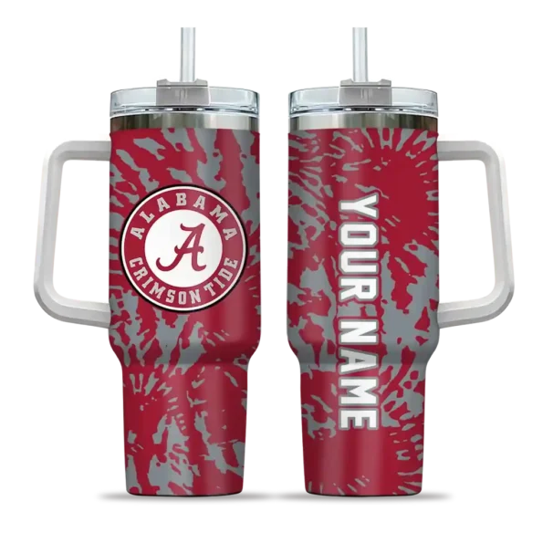 customized alabama crimson tide burst swirl crimson curved tumbler best selling.webp