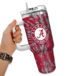 customized alabama crimson tide burst swirl crimson curved tumbler best selling.webp