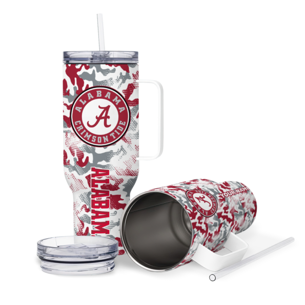 customized alabama crimson tide camo mashup crimson white curved tumbler high quality.webp