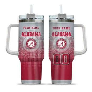 customized alabama crimson tide gradient dots crimson curved tumbler best selling.webp