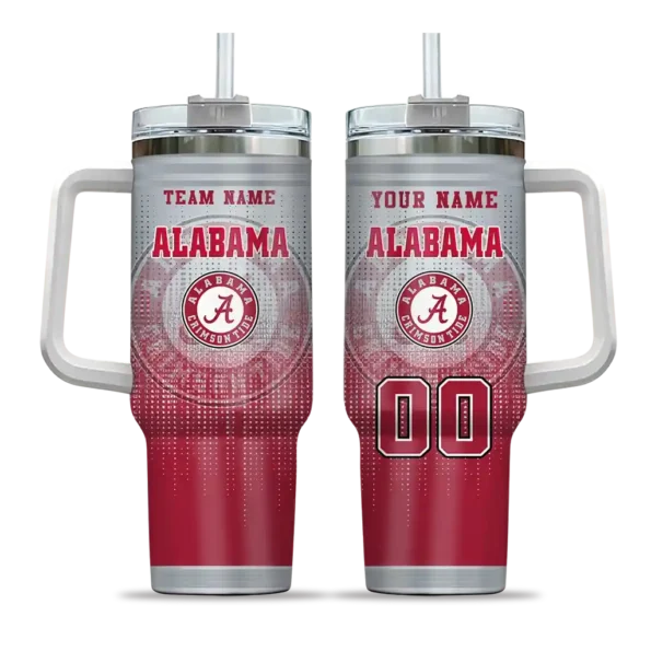 customized alabama crimson tide gradient dots crimson curved tumbler best selling.webp