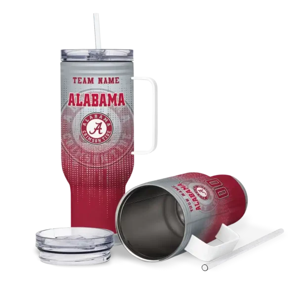 customized alabama crimson tide gradient dots crimson curved tumbler high quality.webp