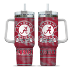 customized alabama crimson tide honey streaks crimson curved tumbler best selling.webp