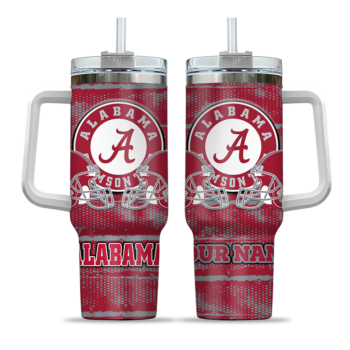 customized alabama crimson tide honey streaks crimson curved tumbler best selling.webp