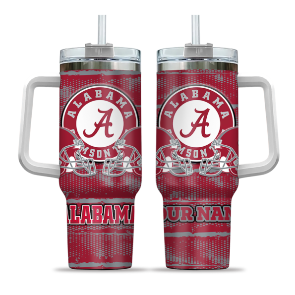 customized alabama crimson tide honey streaks crimson curved tumbler best selling.webp