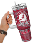 customized alabama crimson tide honey streaks crimson curved tumbler best selling.webp