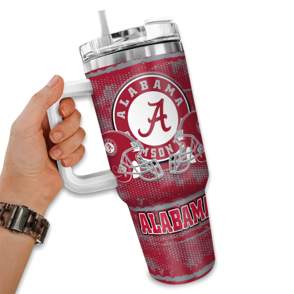 customized alabama crimson tide honey streaks crimson curved tumbler fashion forward.webp
