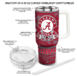 customized alabama crimson tide honey streaks crimson curved tumbler best selling.webp