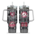 customized alabama crimson tide superman shield crimson gray curved tumbler best selling.webp