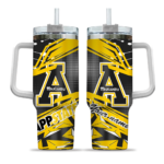 customized appalachian state mountaineers abstract paths black curved tumbler best selling.webp