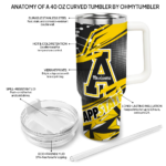 customized appalachian state mountaineers abstract paths black curved tumbler best selling.webp