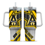 customized appalachian state mountaineers arrow burst black curved tumbler best selling.webp