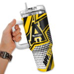 customized appalachian state mountaineers arrow burst black curved tumbler best selling.webp