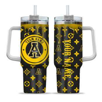 customized appalachian state mountaineers bullseye drips black curved tumbler best selling.webp