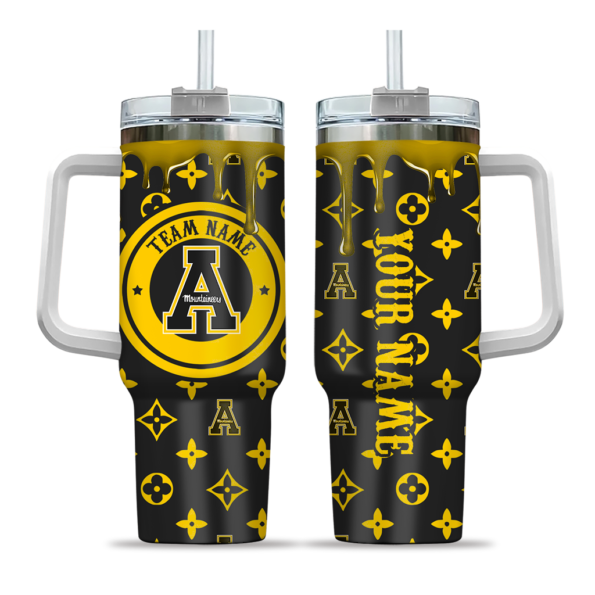 customized appalachian state mountaineers bullseye drips black curved tumbler best selling.webp