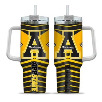 customized appalachian state mountaineers chevron layers black curved tumbler best selling.webp