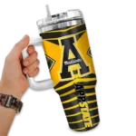 customized appalachian state mountaineers chevron layers black curved tumbler best selling.webp