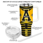 customized appalachian state mountaineers chevron layers black curved tumbler best selling.webp