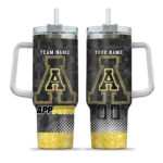 customized appalachian state mountaineers geometric prism black curved tumbler best selling.webp