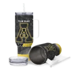 customized appalachian state mountaineers geometric prism black curved tumbler best selling.webp