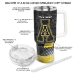 customized appalachian state mountaineers geometric prism black curved tumbler best selling.webp