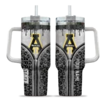customized appalachian state mountaineers leopard zipper black curved tumbler best selling.webp