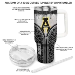 customized appalachian state mountaineers leopard zipper black curved tumbler best selling.webp