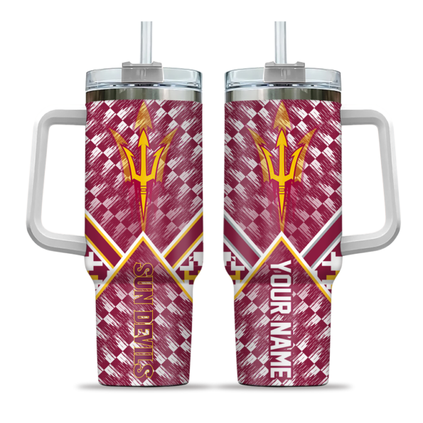customized arizona state sun devils chevron angle maroon curved tumbler best selling.webp