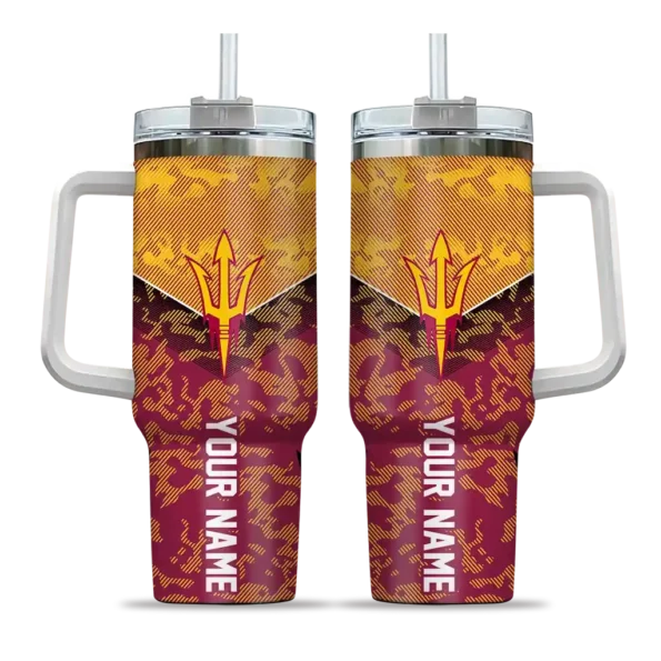customized arizona state sun devils chevron stripe maroon curved tumbler best selling.webp