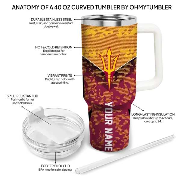 customized arizona state sun devils chevron stripe maroon curved tumbler new arrival.webp