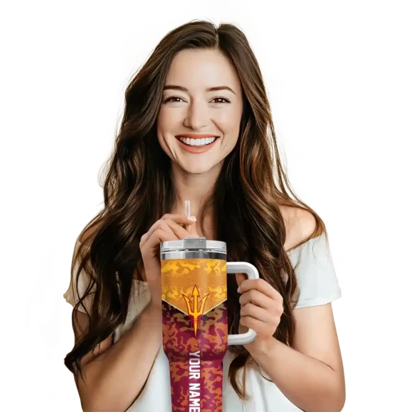customized arizona state sun devils chevron stripe maroon curved tumbler premium grade.webp