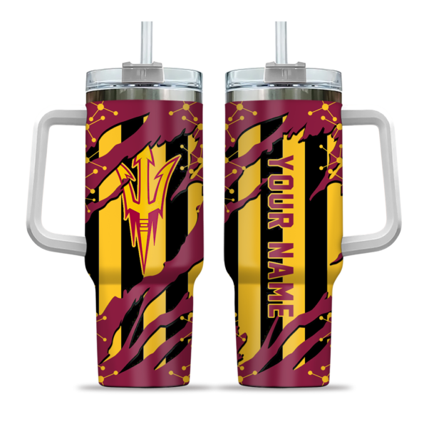 customized arizona state sun devils claw cut maroon black curved tumbler best selling.webp