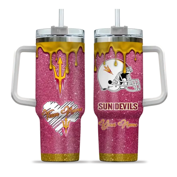 customized arizona state sun devils heart helmet motif maroon curved tumbler best selling.webp