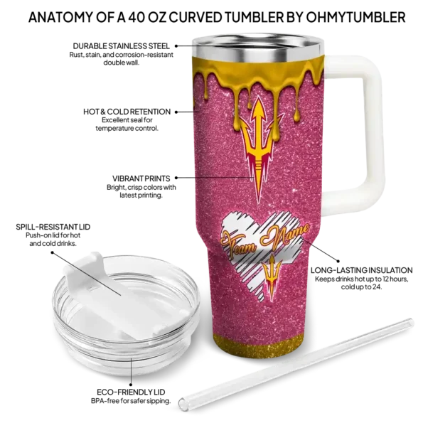customized arizona state sun devils heart helmet motif maroon curved tumbler new arrival.webp