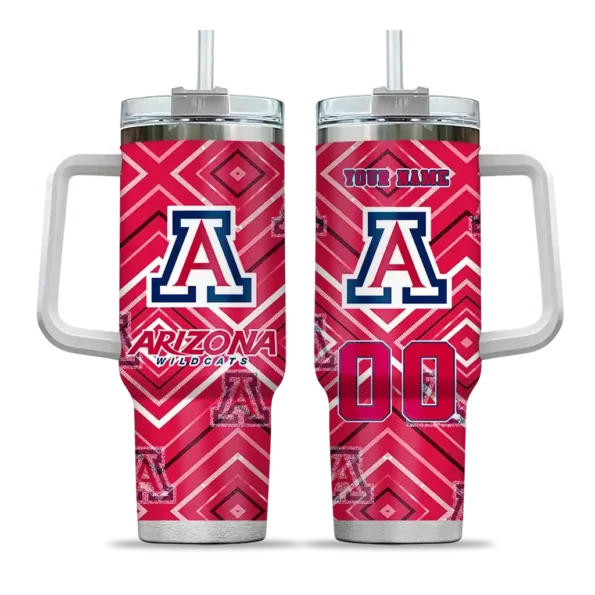 customized arizona wildcats bold diamonds red curved tumbler best selling.webp