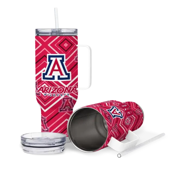 customized arizona wildcats bold diamonds red curved tumbler high quality.webp
