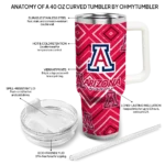 customized arizona wildcats bold diamonds red curved tumbler best selling.webp