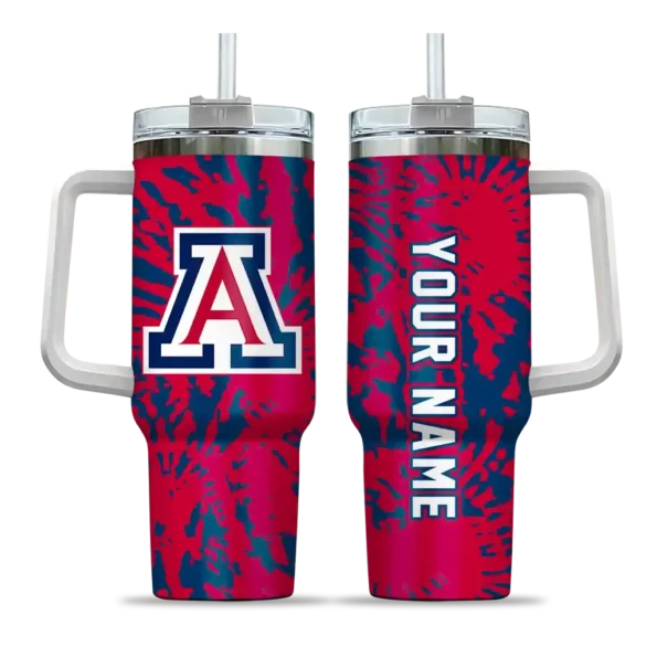 customized arizona wildcats burst swirl red curved tumbler best selling.webp